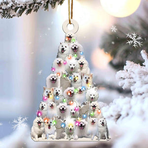 American Eskimo Lovely Tree Christmas 2 sides Ornament, Christmas Ornament Gift, Christmas Gift, Christmas Decoration