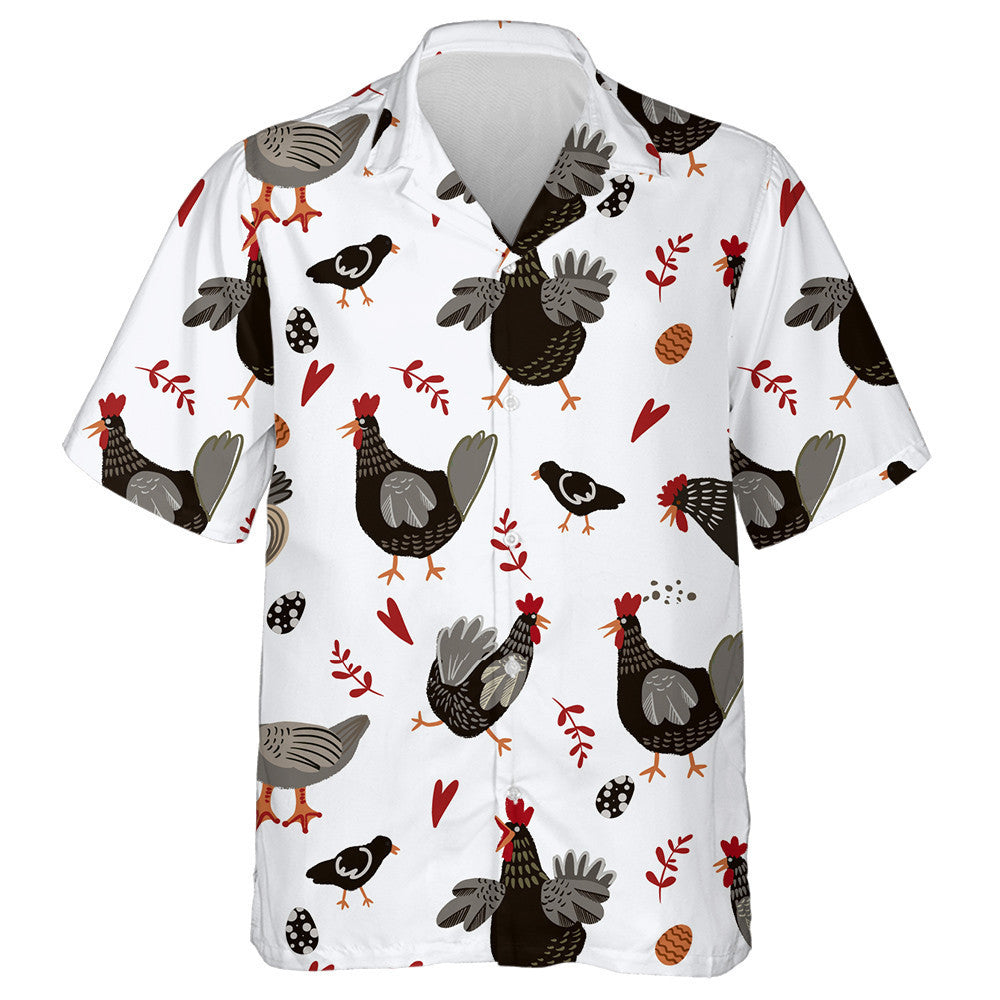 Funny Black Crow Rooster Chicken And Duck Hawaiian Shirt, Hawaiian Shirt Gift, Christmas Gift