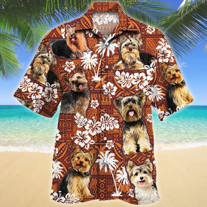 Agile Animal Yorkshire Terrier Dog Lovers Red Tribal Pattern Hawaiian Shirt, Hawaiian Shirt Gift, Christmas Gift