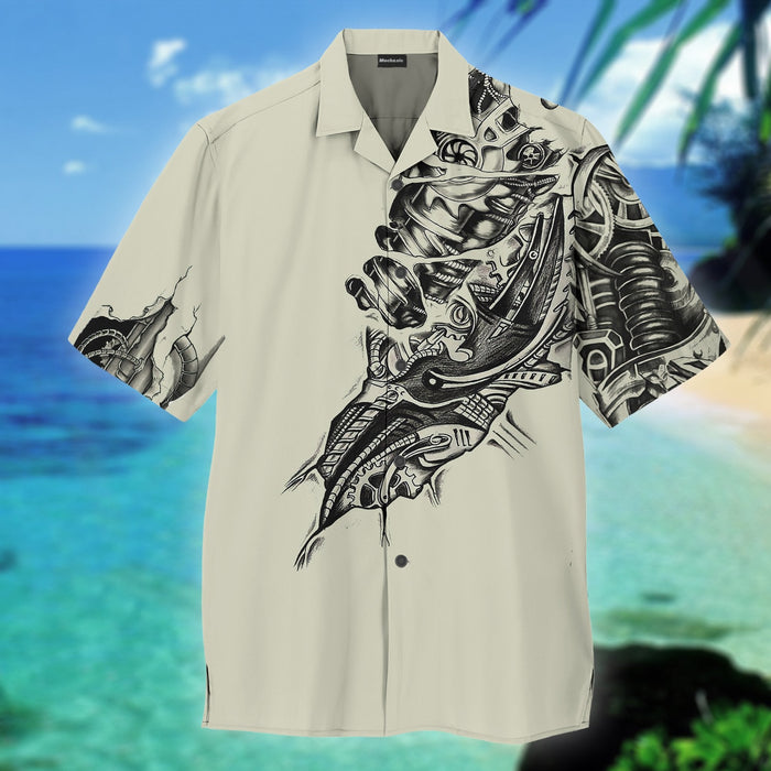 Cream Awesome Mechanic Nice Ornamental Hawaiian Shirt,Hawaiian Shirt Gift, Christmas Gift