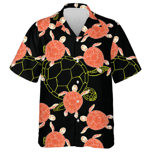 Orange Sea Turtles And Tropical Fish Hawaiian Shirt,Hawaiian Shirt Gift, Christmas Gift