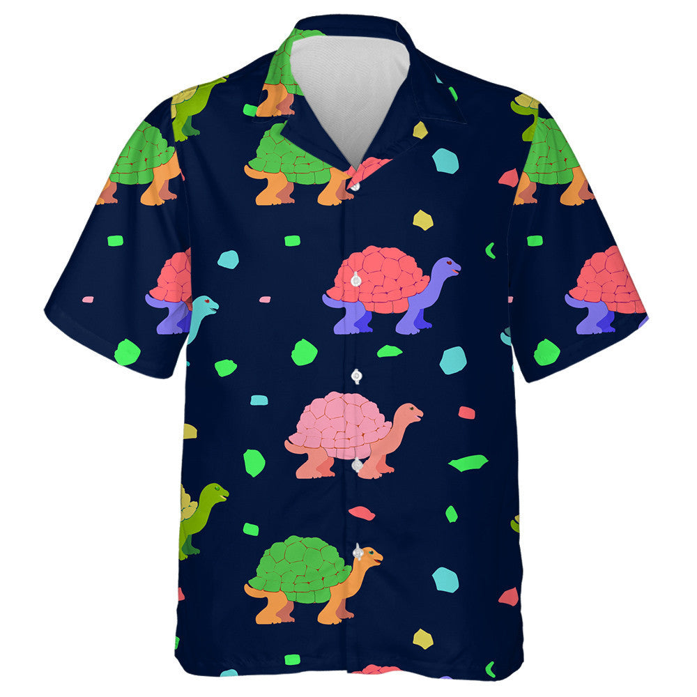 Light Turtles On A Dark Blue Background Hawaiian Shirt, Hawaiian Shirt Gift, Christmas Gift