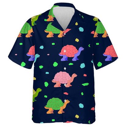 Light Turtles On A Dark Blue Background Hawaiian Shirt, Hawaiian Shirt Gift, Christmas Gift
