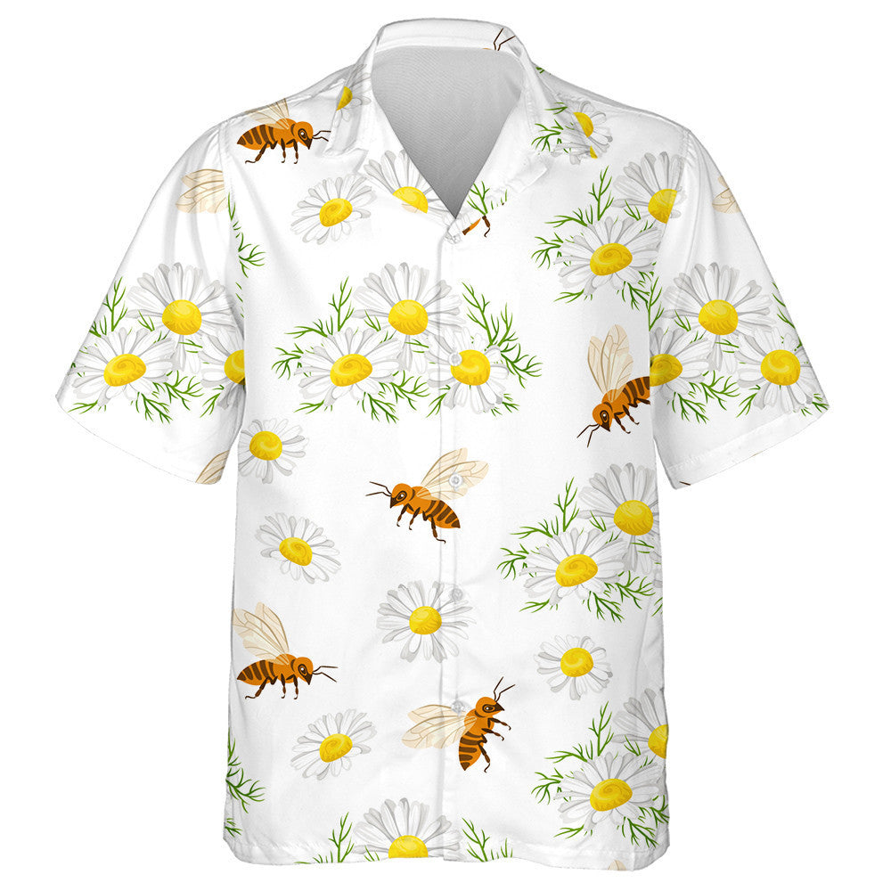 Beacha Geala Nádúrtha Samhraidh Agus Bláthanna Camomile Bán Léine Haváís, Bronntanas Léine Haváís, Bronntanas Nollag