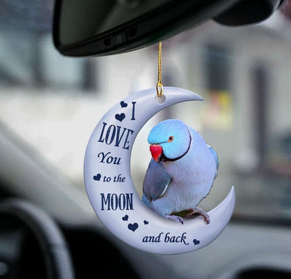 Blue Ringneck Moon and Back 2 sides Ornament, Christmas Ornament Gift, Christmas Gift, Christmas Decoration