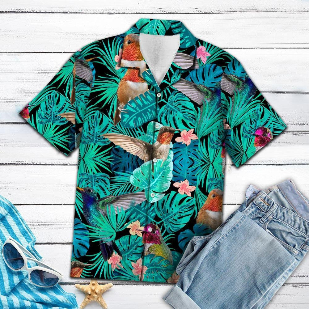 Nice Hummingbird Tropical Jungle Design Hawaiian Shirt,Hawaiian Shirt Gift, Christmas Gift
