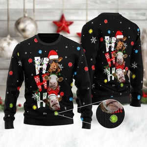 Cow Ho Ho Ho Ugly Christmas Sweater,Christmas Ugly Sweater,Christmas Gift,Gift Christmas 2022