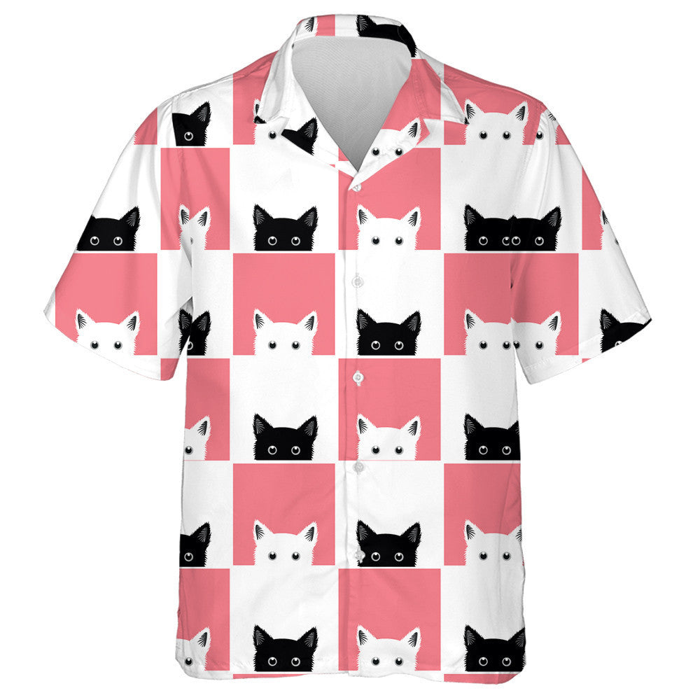 Cúlra Boird Ficheall Cat Dubh Bán Bándearg Léine Haváís, Bronntanas Léine Haváíais, Bronntanas Nollag