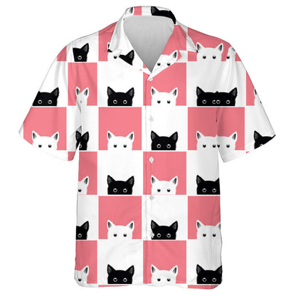 Cúlra Boird Ficheall Cat Dubh Bán Bándearg Léine Haváís, Bronntanas Léine Haváíais, Bronntanas Nollag