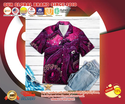 Pinky Octopus Hawaiian Shirt, Hawaiian Shirt Gift, Christmas Gift