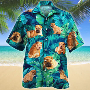 Shar Pei Dog Lovers Gift Tropical Style Hawaiian Shirt, Hawaiian Shirt Gift, Christmas Gift