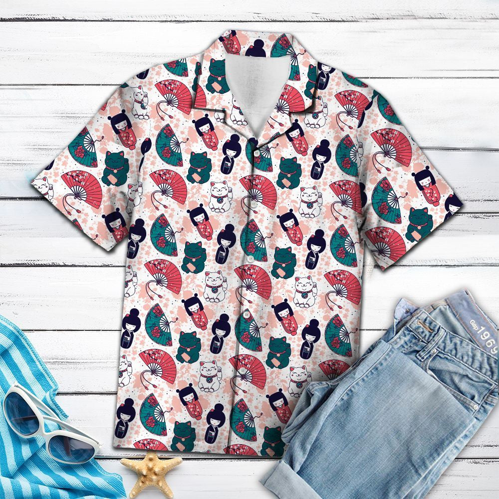 Geisha Aloha Lucht leanúna Páipéar Seapánach Léine Haváís, Bronntanas Léine Haváí, Bronntanas Nollag