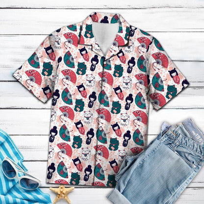 Geisha Aloha Lucht leanúna Páipéar Seapánach Léine Haváís, Bronntanas Léine Haváí, Bronntanas Nollag