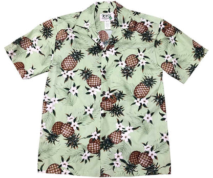 Pineapples Green Haváís Aloha Shirt Shorts Haváís Beach Short Muinchille, Bronntanas Léine Haváíais, Bronntanas Nollag