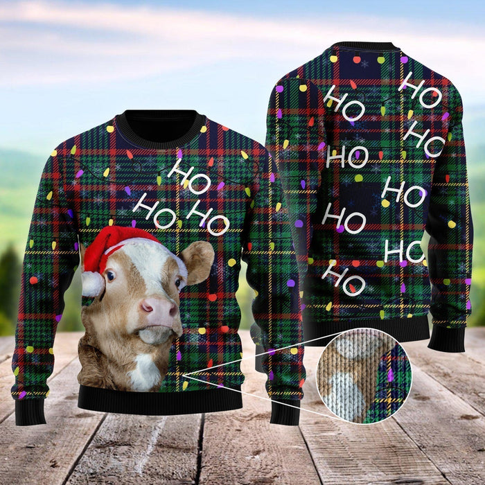 Ho Ho Ho Cow Christmas Tree Ugly Christmas Sweater, Christmas Ugly Sweater,Christmas Gift,Gift Christmas 2022