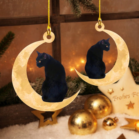 Black Cat Christmas Ornament, Christmas Ornament Gift, Christmas Gift, Christmas Decoration