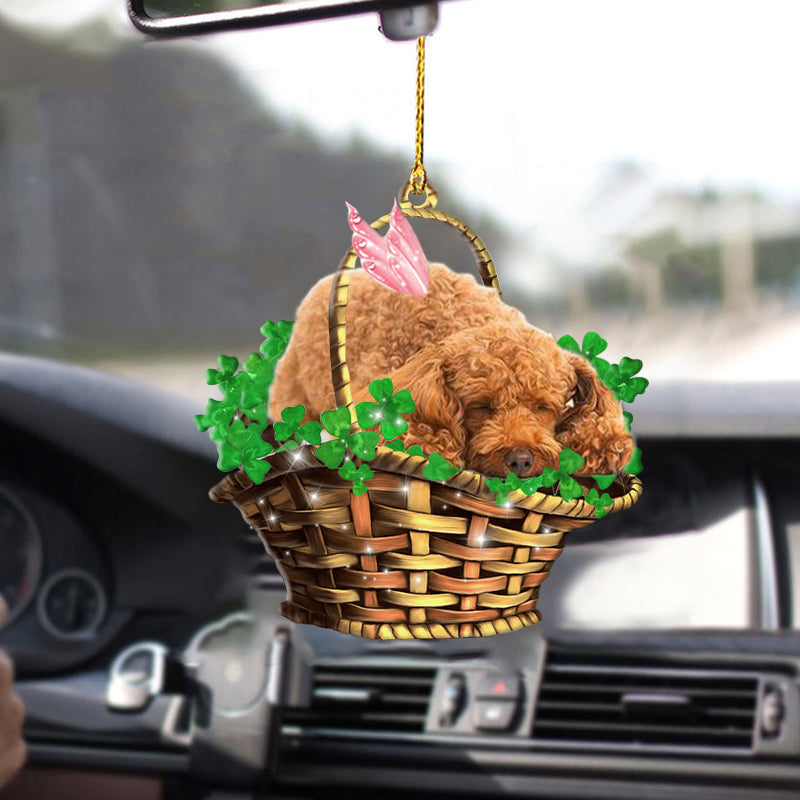 Poodle Sleeping Lucky Two Sided Ornament, Dog Ornament For Christmas, Christmas Decoration