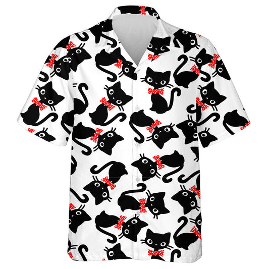 Cat Le Bogha Dearg Peataí Cartún Léiriú Doodle Léine Haváís, Bronntanas Léine Haváíais, Bronntanas Nollag