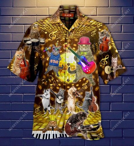 Cat Music Band Hawaiian Shirt_Hawaiian Shirt Gift, Christmas Gift