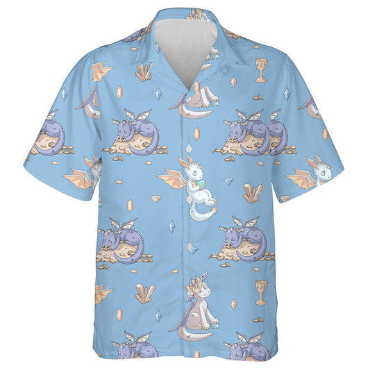 Three Cute Cartoon Dragons With Their Treasure Hawaiian Shirt, Hawaiian Shirt Gift, Christmas Gift