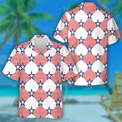 Patrún Tírghrá Réalt Stiallach Rhombus Dearg agus Dubhghorm Léine Haváís, Bronntanas Léine Haváíais, Bronntanas Nollag