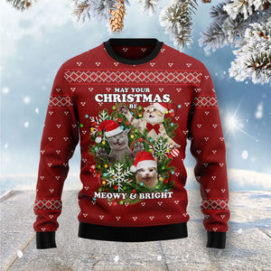 May Your Christmas Be Meowy & Bright Ugly Christmas Sweater,Christmas Ugly Sweater,Christmas Gift,Gift Christmas 2024