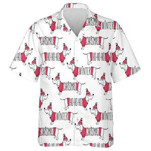 Funny Dachshund Merry Christmas And Winter Hawaiian Shirt,Hawaiian Shirt Gift, Christmas Gift