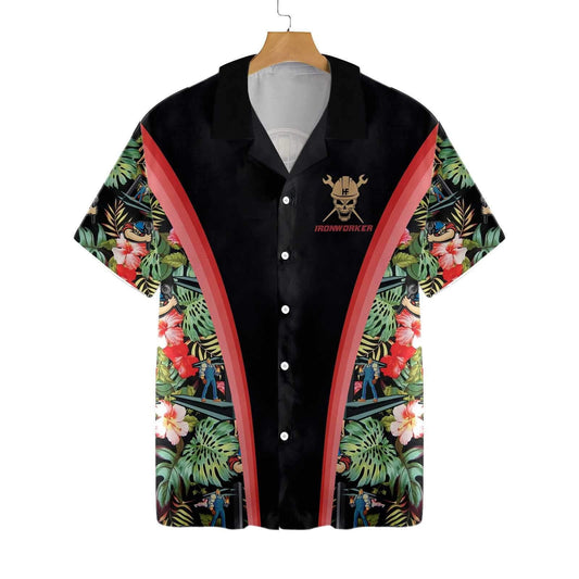 Ironworker Tropical Flower Forest Design Hawaiian Shirt, Hawaiian For Gift