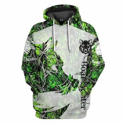 3D Boar Hunter Glas Chustaim Tshirt Éadaí Cochaill