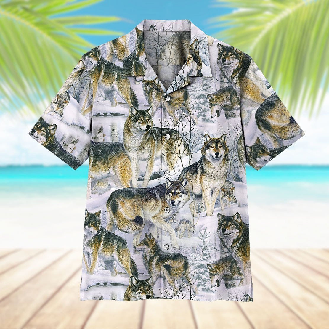 Theme Wolf Awesome Background Design Hawaiian Shirt,Hawaiian Shirt Gift, Christmas Gift