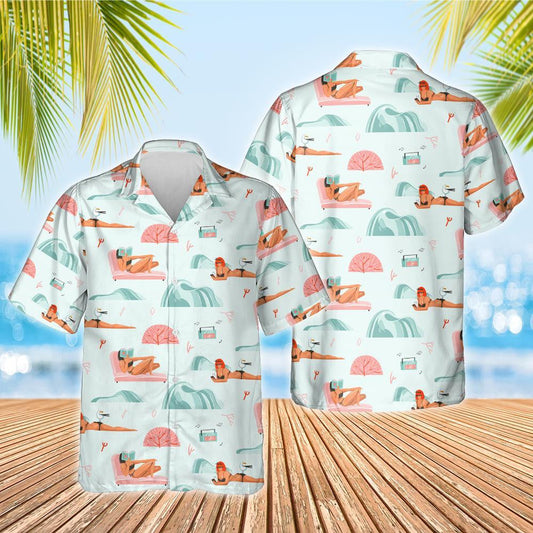 Cailíní Sexy Fuarú Ar an Trá Léine Haváí, Bronntanas Léine Haváís, Bronntanas Nollag