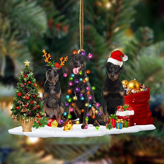 Beauceron-Christmas Dog Friends Hanging Christmas Plastic Hanging Ornament, Christmas Ornament Gift, Christmas Gift, Christmas Decoration