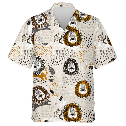 Funny Lion Running With On Gay Background Hawaiian Shirt, Hawaiian Shirt Gift, Christmas Gift