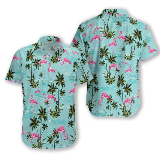 Léine Aloha Haváíais Flamingo Shorts Haváís Beach Short Muinchille_ Haváise Shirt Bronntanais, Bronntanas Nollag