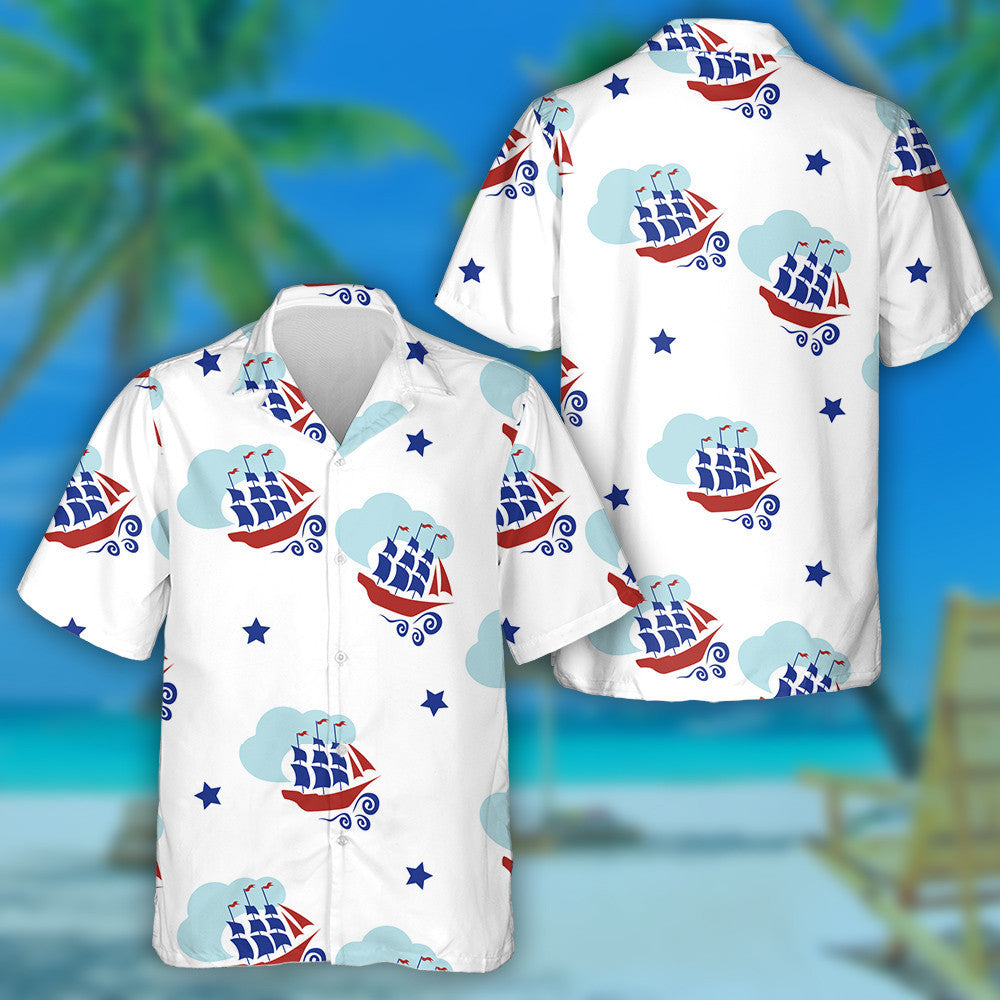 Patrún Dathanna na Brataí Náisiúnta le Báid Seolta Scamaill Agus Réaltaí Léine Haváís, Bronntanas Léine Haváíais, Bronntanas Nollag