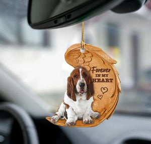 Basset hound forever in my heart basset hound lover dog mom two sided ornament, Christmas Ornament Gift, Christmas Gift, Christmas Decoration