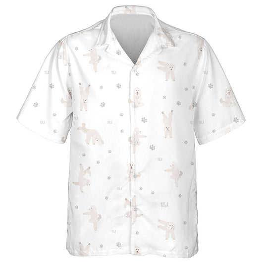 Cartún Poodle Madraí Yoga Posanna Agus Cleachtaí Léine Haváís, Bronntanas Léine Haváíais, Bronntanas Nollag