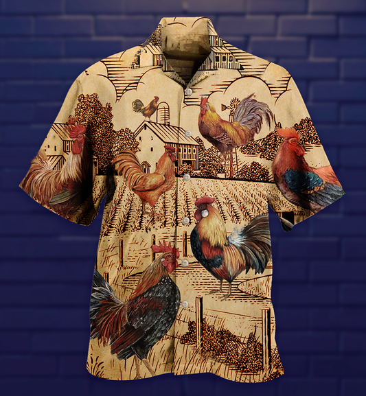 Chicken Love Vintage - Hawaiian Shirt_Hawaiian Shirt Gift, Christmas Gift