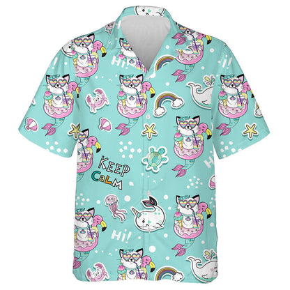 Maighdean mhara álainn le Ciorcal Léine Flamingo Haváís, Bronntanas Léine Haváíais, Bronntanas Nollag