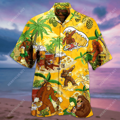 Bigfoot Summer Beer Unisex Hawaiian Shirt,Hawaiian Shirt Gift, Christmas Gift