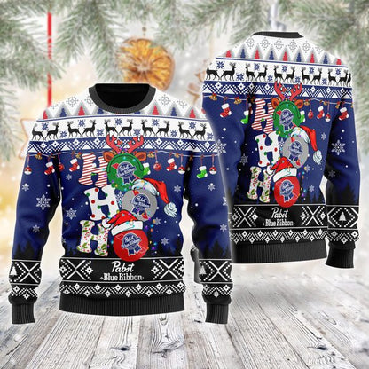 Pabst Blue Ribbon Ho Ho Ho Geansaí Gránna Nollag, Geansaí Gránna Nollag, Bronntanas Nollag,Bronntanas Nollag 2022