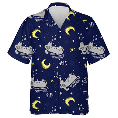 Cartoon Cute Dog Sleeping Isolated Background Hawaiian Shirt, Hawaiian Shirt Gift, Christmas Gift