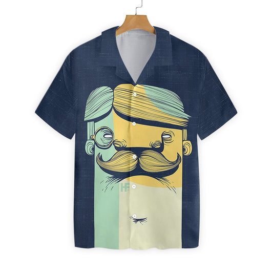 An Mustache Funny Face Téama Dorcha Gorm Léine Haváís, Bronntanas Léine Haváís, Bronntanas Nollag