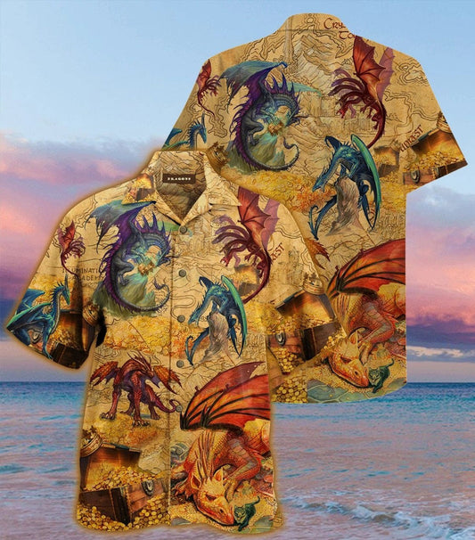 Dragon Map On Peru Background Design Hawaiian Shirt,Hawaiian Shirt Gift, Christmas Gift