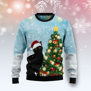 Black Cat Noel Tree Ugly Christmas Sweater, Christmas Ugly Sweater,Christmas Gift,Gift Christmas 2022