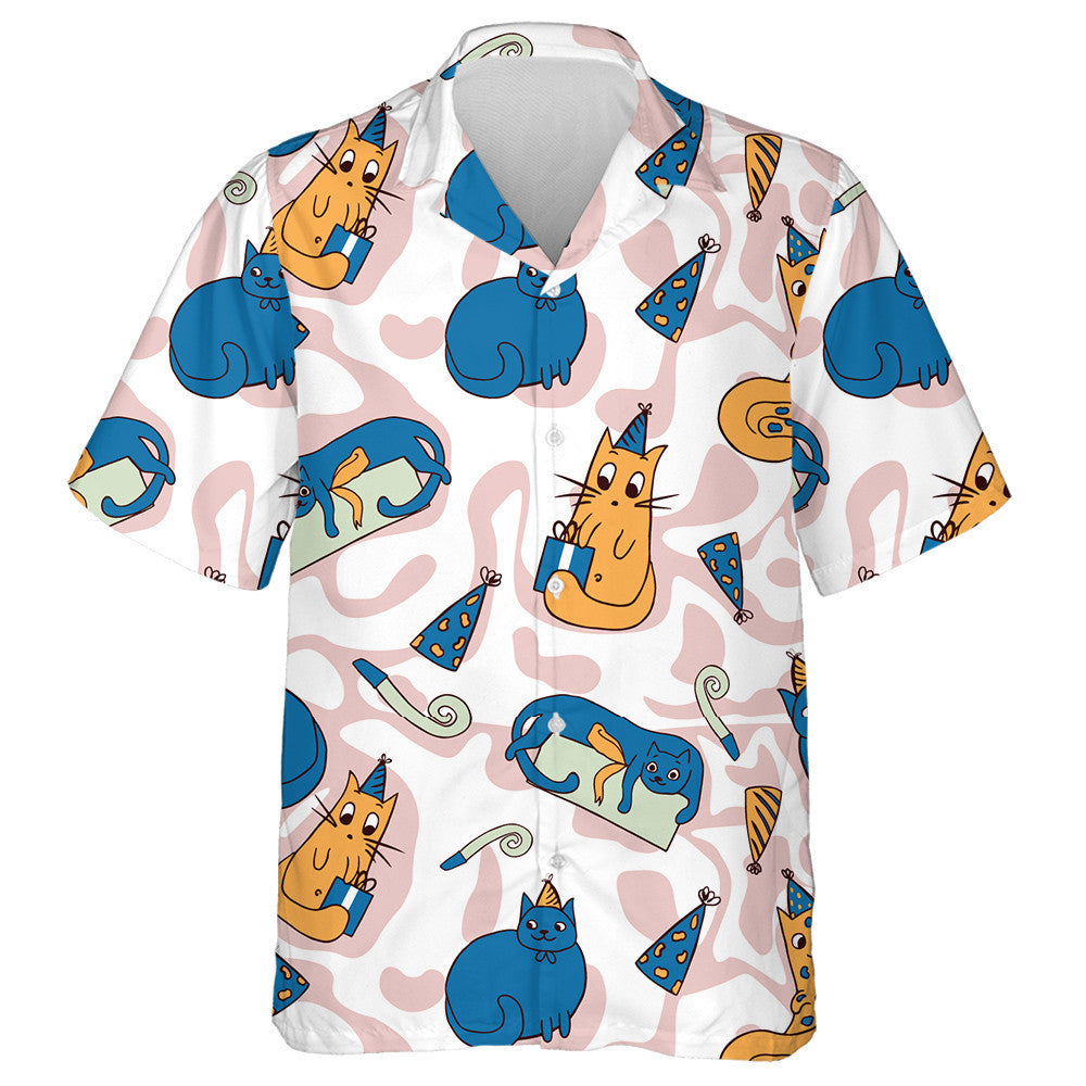 Cute Colorful Birthday Cats And Present Boxes Hawaiian Shirt, Hawaiian Shirt Gift, Christmas Gift