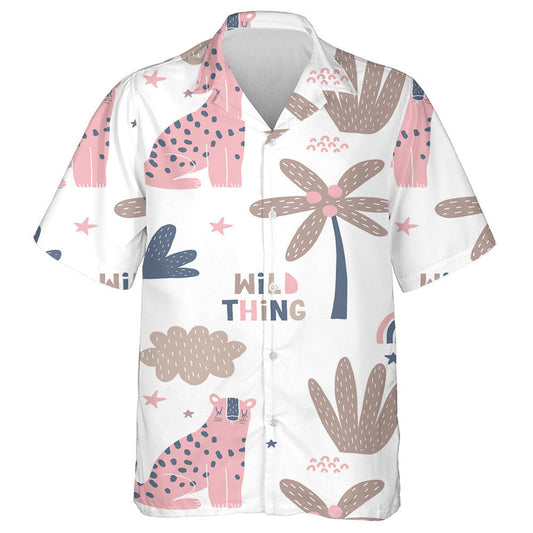 Cartún Nua-Aimseartha Leopard Wild Thing Cóisir Safari Léine Haváís, Bronntanas Léine Haváís, Bronntanas Nollag