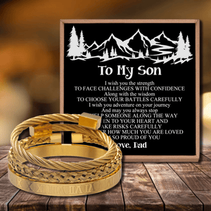 Dad To Son - I Am So Proud Of You Roman Numeral Bracelet Set