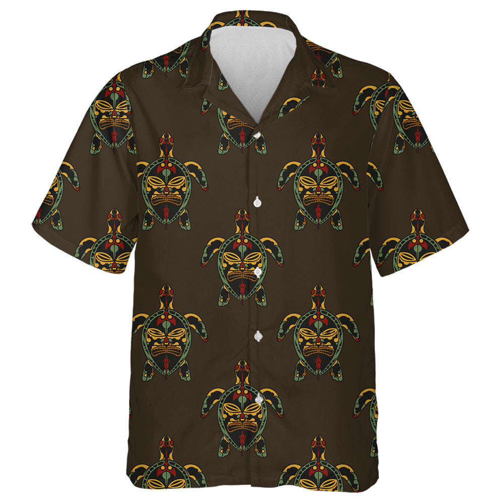 Turtle Ornament On The Background Of The Sea Waves Hawaiian Shirt, Hawaiian Shirt Gift, Christmas Gift