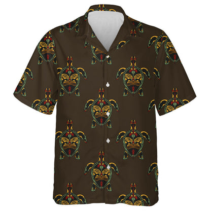 Turtle Ornament On The Background Of The Sea Waves Hawaiian Shirt, Hawaiian Shirt Gift, Christmas Gift